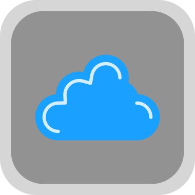 Basit Bulutlu hava simgesi, vektör illüstrasyonu