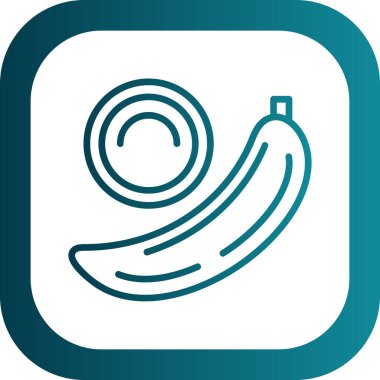 Benzersiz Muz Vektör Çizgisi Simgesi