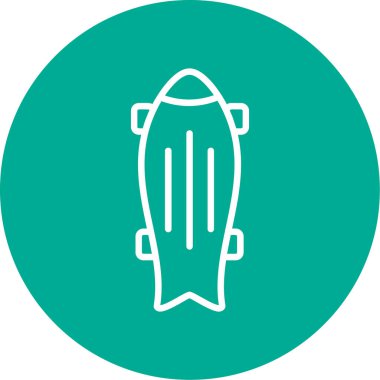 Modern kaykay simgesinin vektör illüstrasyonu                       