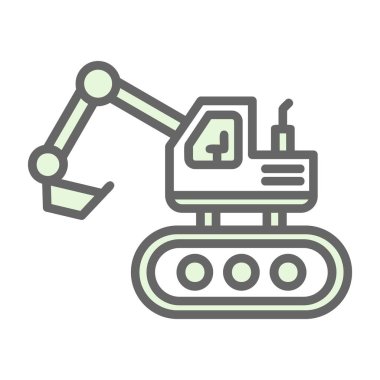 Escavator web simgesi, vektör illüstrasyonu