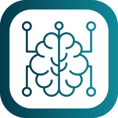 Beyin. Web simgesi basit illüstrasyon