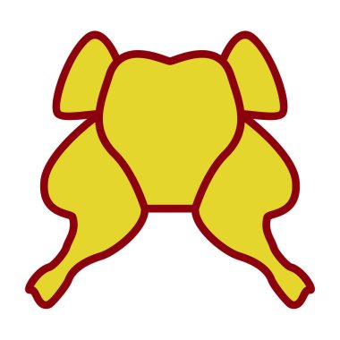 Çizgi film sarı ve kırmızı ikonun vektör çizimi