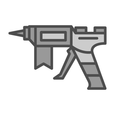 Yapıştırıcı tabancası ağ simgesi, vektör illüstrasyonu