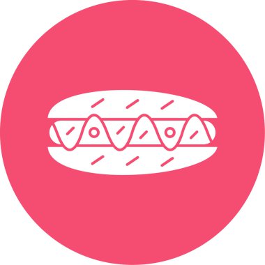 hot dog outline simgesi, vektör illüstrasyonu 