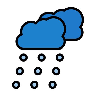 Kar bulutları hava durumu ikonu, vektör illüstrasyonu 