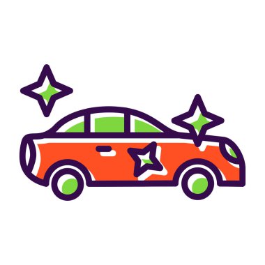 Yıldızlı araba ve araba vektör çizimi tasarımı