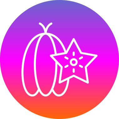 starfruit ikon vektör illüstrasyonu