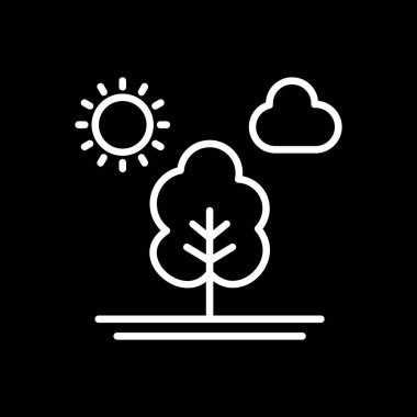 Ağaç düz simge vektör çizim