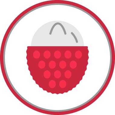 Lychee meyve ikonu vektör illüstrasyonu