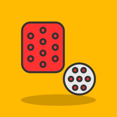 Zar simgesi. Zar vektör simgesi web için düz çizimi