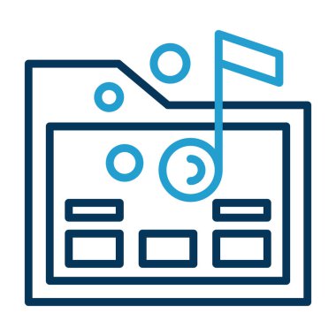 Müzik klasörü. Web simgesi basit illüstrasyon