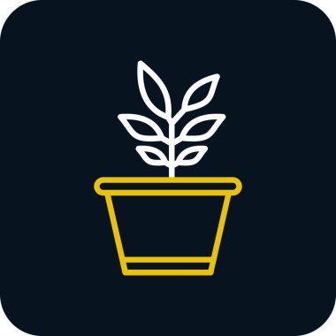 Saksı bitkisi. Web simgesi basit illüstrasyon