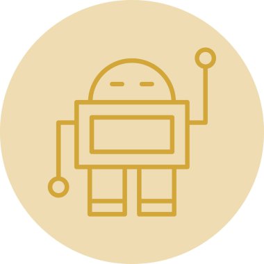 robot düz simgesi, vektör illüstrasyonu