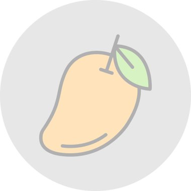 Mango egzotik meyve ikonu, vektör illüstrasyonu 