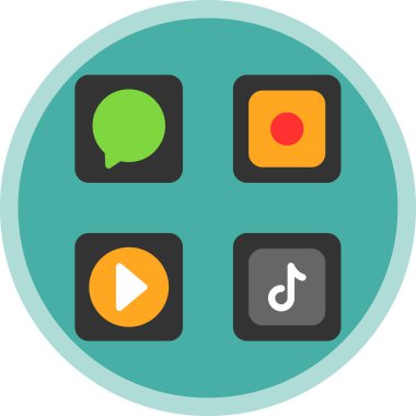 beyaz arkaplanda izole edilmiş müzik çalar düz simgesi, vektör illüstrasyonu