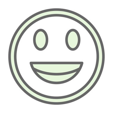 Mutlu bir gülümseme Web simgesi basit illüstrasyon 