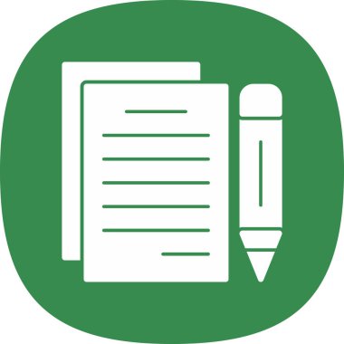 belge ve kalem. Web simgesi basit illüstrasyon