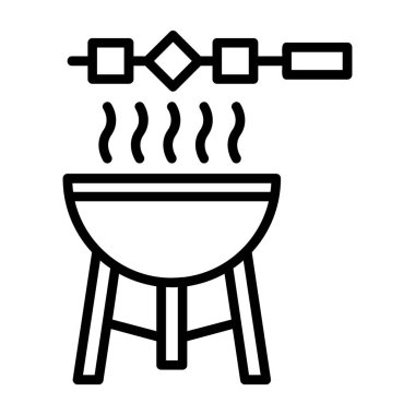 Barbekü ızgarası. Basit taslak çizimi