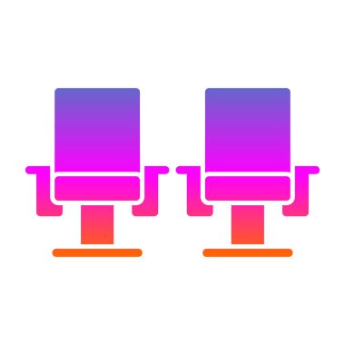 iki boş koltuk simgesi, vektör illüstrasyonu 