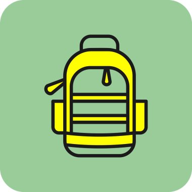 sırt çantası simgesi, vektör illüstrasyonu basit tasarım