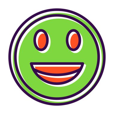 Mutlu bir gülümseme Web simgesi basit illüstrasyon 