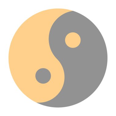 Basit düz yin yang vektör simgesi.