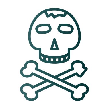 Kemikli kafatası. Web simgesi basit illüstrasyon 