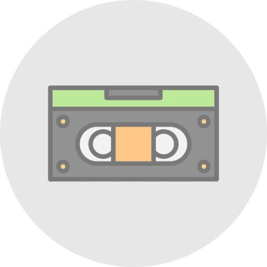 ses kasedi simgesi. düz tasarım biçimi