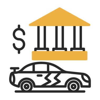 Dolar sembolü ve arabası olan dolar işareti.