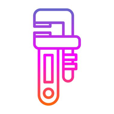 Basit Boru Anahtarı simgesi, vektör illüstrasyonu