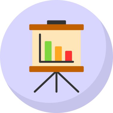 Bir sunum simgesinin vektör illüstrasyonu 