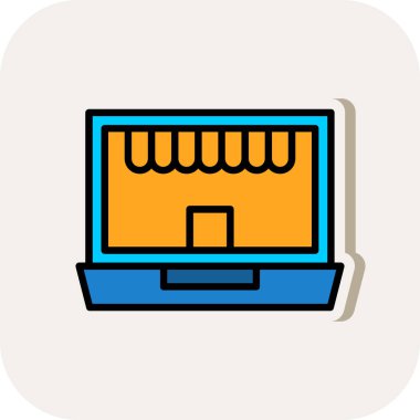 Çevrimiçi depolama grafik web simgesi basit illüstrasyon 