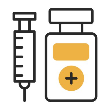 Haç ikonlu ilaç şişesi. vektör illüstrasyonu