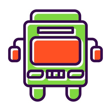 Otobüs. Web simgesi basit illüstrasyon             