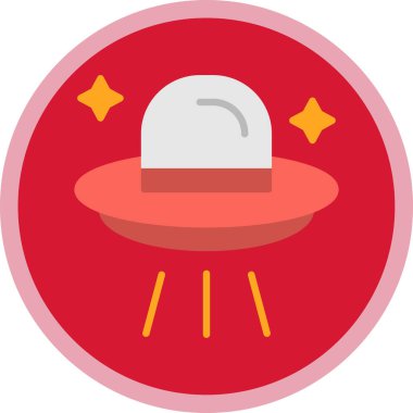 Çizgi roman tarzında UFO simgesi. çizgi film vektör illüstrasyonu