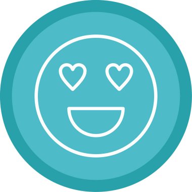 aşk emojisi simgesi, vektör illüstrasyonu