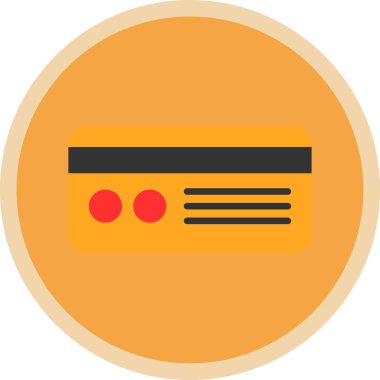 Kredi kartı simgesi, vektör illüstrasyonu basit tasarım