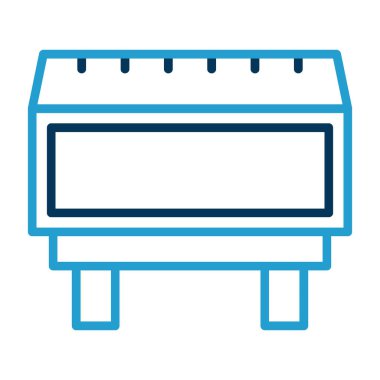 Web, mobil ve bilgi grafikleri için mavi çizgi simgesi