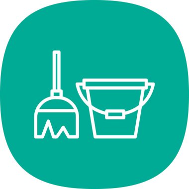 Bir kova simgesinin vektör illüstrasyonu