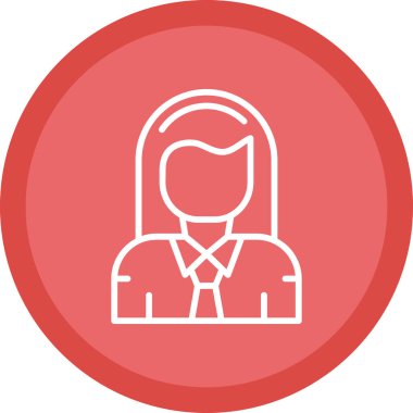 İş kadını avatar simgesi, vektör illüstrasyonu 