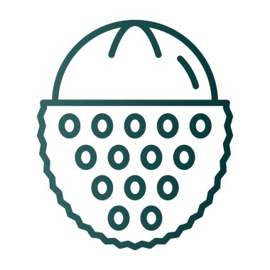 Lychee meyve ikonu vektör illüstrasyonu