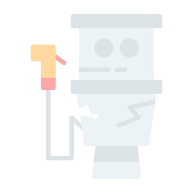 Çizgi film robotunun düz renk çizimi