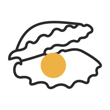 İstiridye. Web simgesi basit illüstrasyon