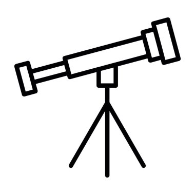 Basit Teleskop simgesi, vektör illüstrasyonu