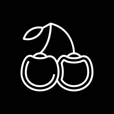 tatlı kiraz ikonu, vektör illüstrasyonu