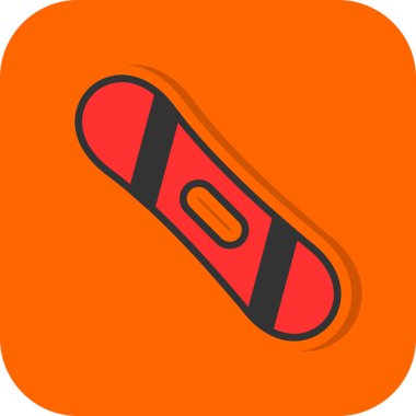 Snowboard web simgesi, vektör illüstrasyonu