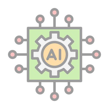 Yapay zeka simgesi, vektör çizimi