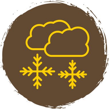 Kar bulutları hava durumu ikonu, vektör illüstrasyonu 