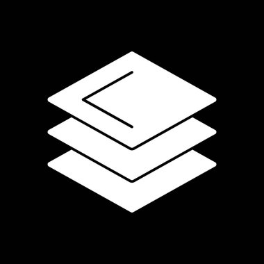 küp simgesi. vektör biçimi düz semboller, siyah renk, yuvarlak açılar, açık arkaplan