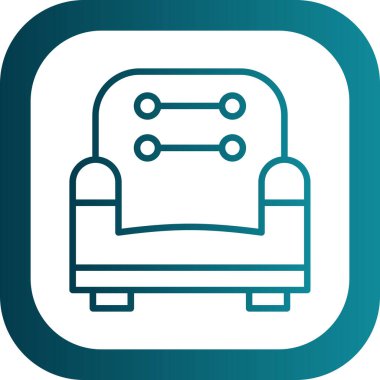 Kanepe. Web simgesi basit illüstrasyon